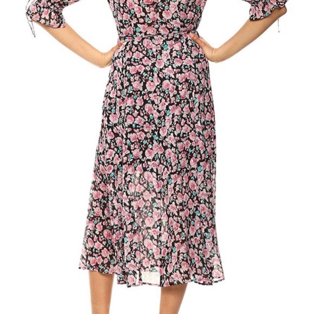 NEW Kooples Candy Flowers Printed Wrap Dress 0